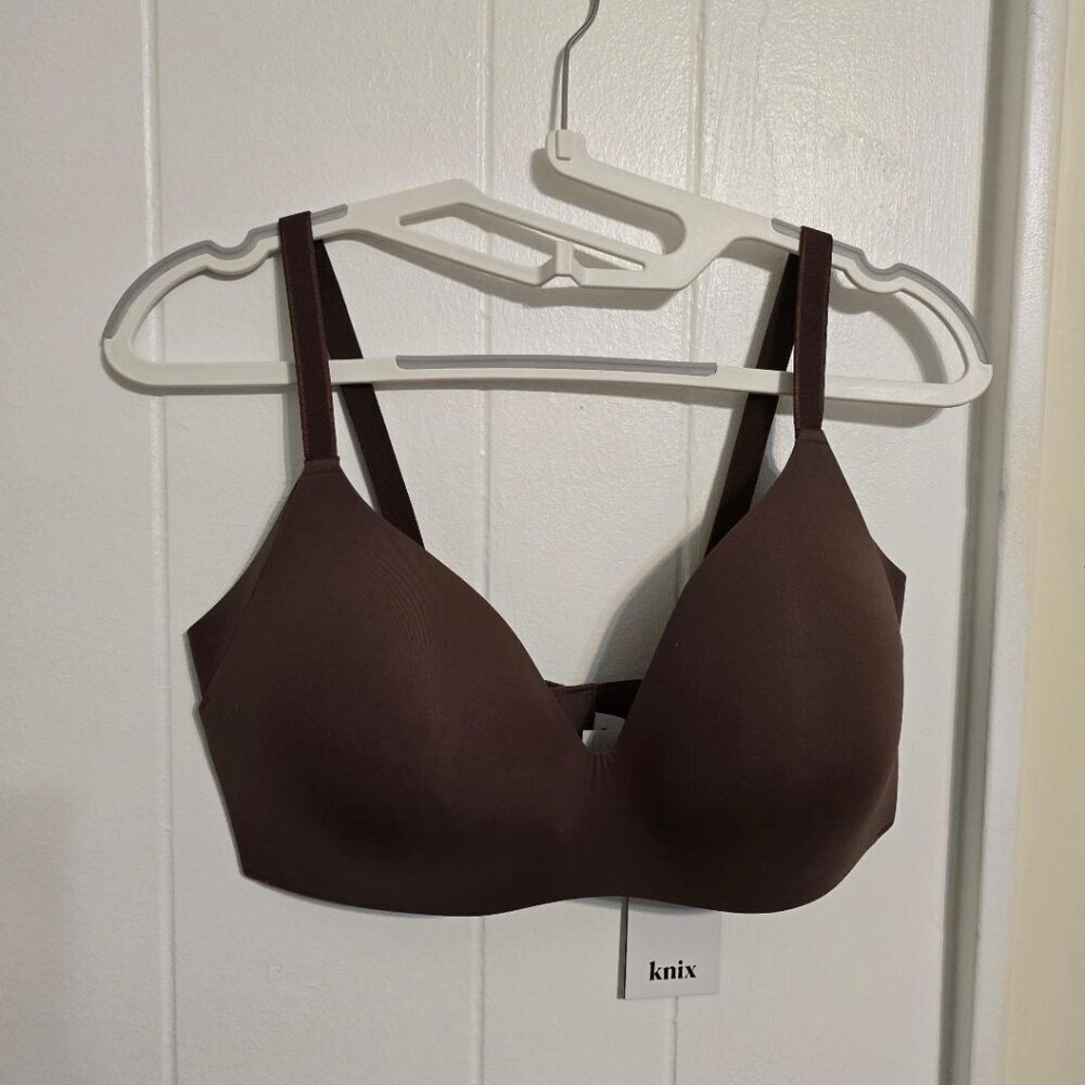 NWT 34D (Sz7) Knix Brown Wireless Bra with inlet for side coverage multiple snap - Picture 5 of 13